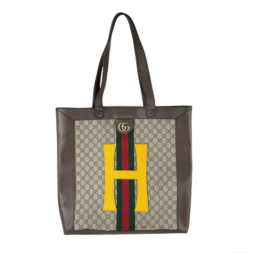 Gucci Ophidia GG Supreme Canvas Tote Bag, Brown/Yellow, Men's/Women's, Item N...